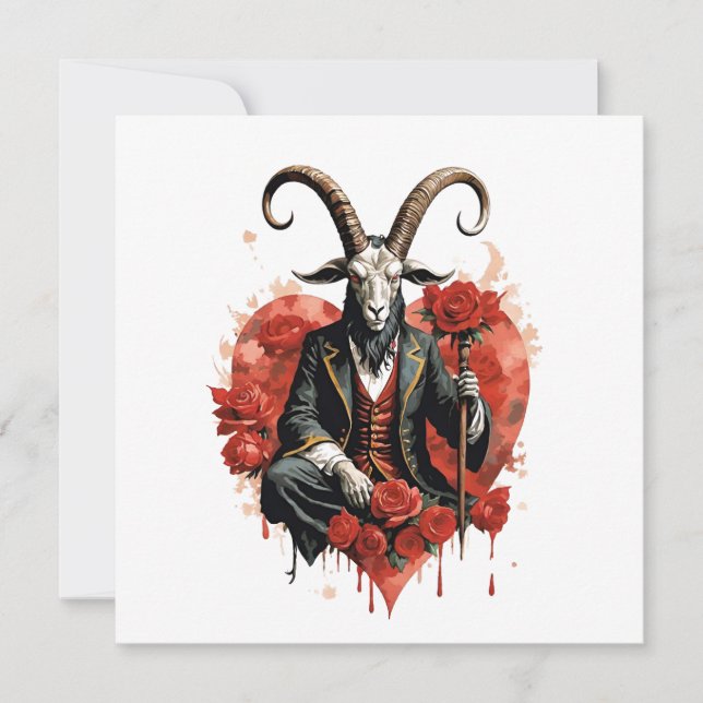 Baphomet Gothic Valentine's Day Love Feiertagskarte (Vorderseite)