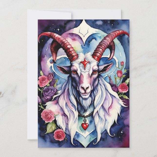 Baphomet Gothic Valentinstag Jeder Bereich Feiertagskarte (Vorderseite)