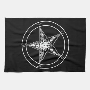 Baphomet im altem Stil 16x24 auf Baumwolltwill Geschirrtuch