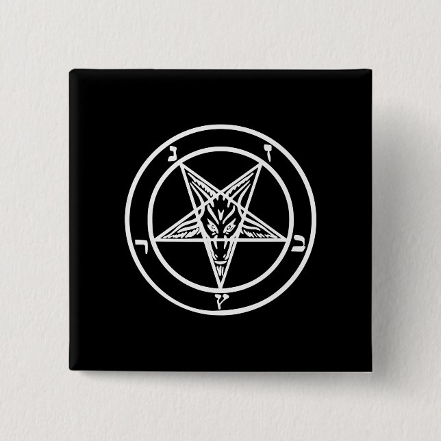 Baphomet Inverted Pentagram Goat Satanic Logo Button (Vorderseite)