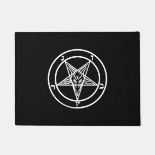 Baphomet-Invertierte Pentagramm-Ziege-Satan-Logo Fußmatte