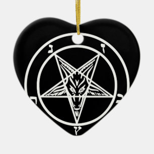 Baphomet-Invertierte Pentagramm-Ziege-Satan-Logo Keramik Ornament