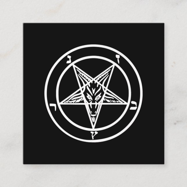 Baphomet-Invertierte Pentagramm-Ziege-Satan-Logo Quadratische Visitenkarte (Vorderseite)
