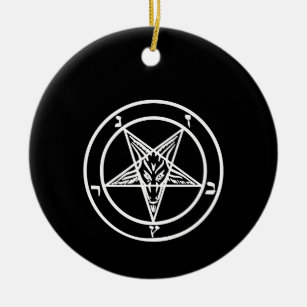 Baphomet Invertierte Pentagramm Ziegenziege Satani Keramik Ornament