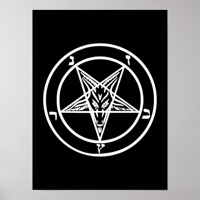 Baphomet Invertierte Pentagramm Ziegenziege Satani Poster (Vorne)