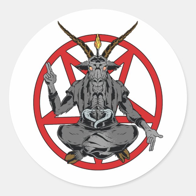 Baphomet König der Hölle Runder Aufkleber (Vorderseite)