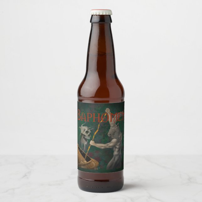 Baphomet (Name und Stil) Bierflaschenetikett (Vorderseite)