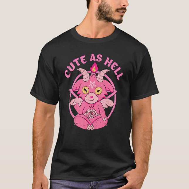 Baphomet Niedlich als Hell Esoteric Niedlich Satan T-Shirt (Vorderseite)