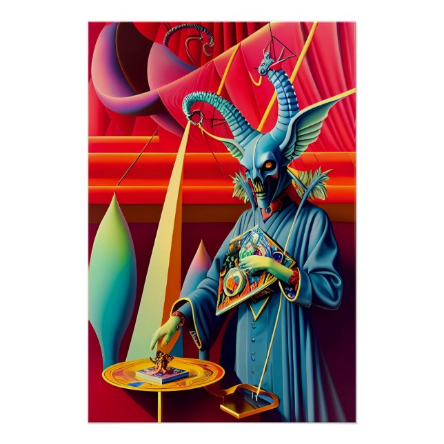 Baphomet Nimmt Den Köder Fantasy Poster (Vorderseite)