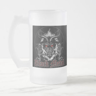 Baphomet Pentagram Black Metal Mattglas Bierglas