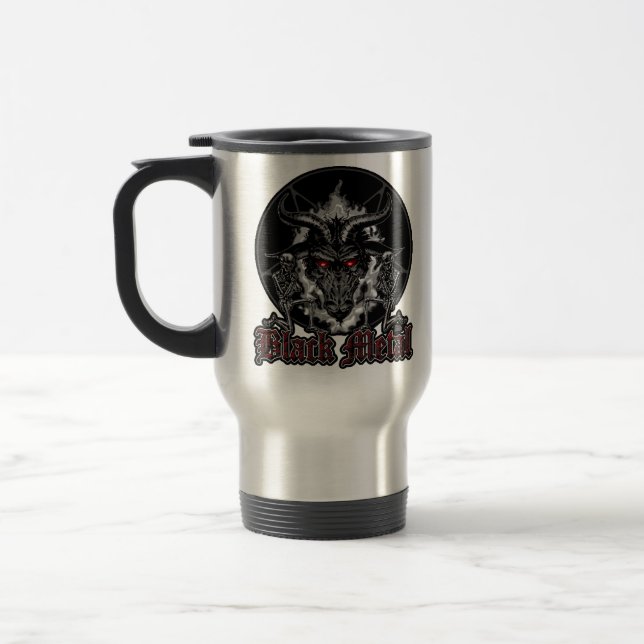 Baphomet Pentagram Black Metal Reisebecher (Links)