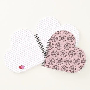 Baphomet Pentagram Pink Heart Shaped Notebook Notizbuch