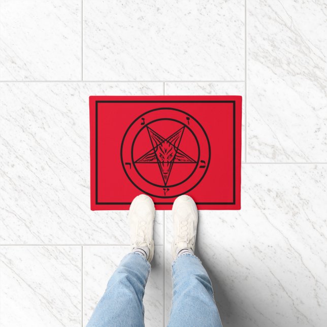 Baphomet Pentagram Satanic Doormat Fußmatte (Indoor)