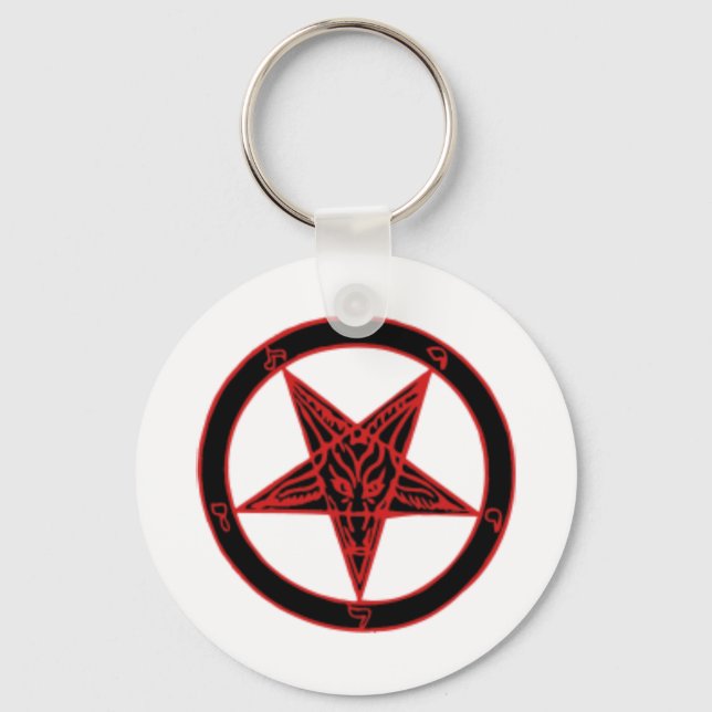 Baphomet Pentagram Schlüsselanhänger (Vorderseite)