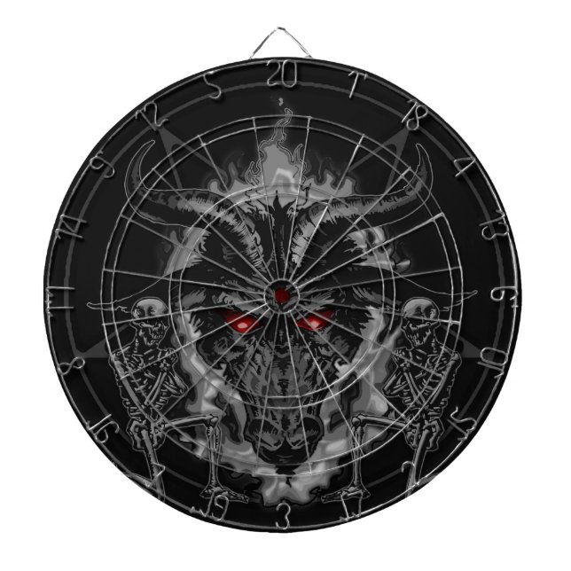 Baphomet Pentagram-Schwarz-Metall Dartscheibe (vorne)