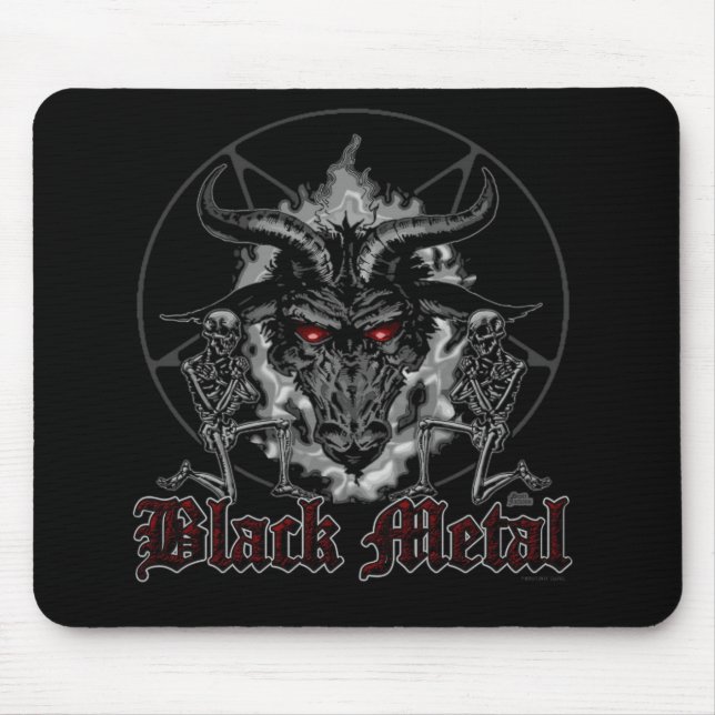 Baphomet Pentagram-Schwarz-Metall Mousepad (Vorne)