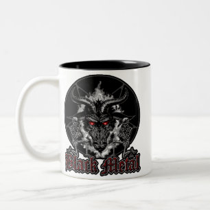 Baphomet Pentagram-Schwarz-Metall Zweifarbige Tasse