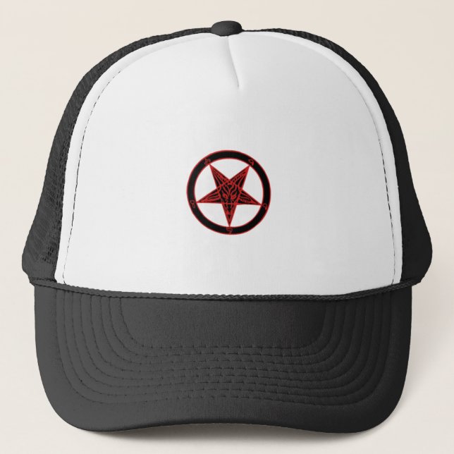Baphomet Pentagram Truckerkappe (Vorderseite)