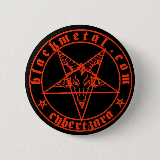 Baphomet roter Knopf Button (Vorderseite)