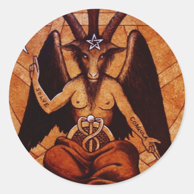 Baphomet Runder Aufkleber (Vorderseite)