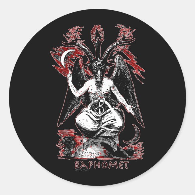 Baphomet Runder Aufkleber (Vorderseite)