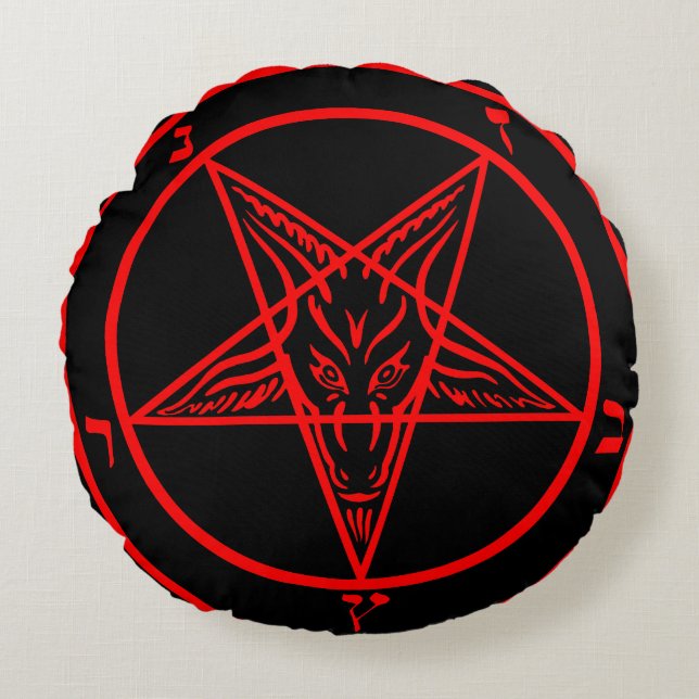 Baphomet Rundes Kissen (Vorderseite)