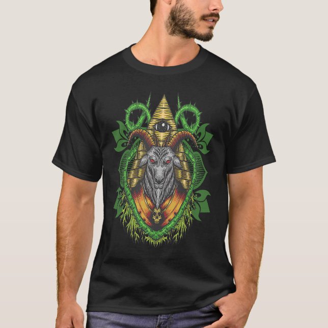 Baphomet Satan Devil Lucifer Demon Goat Symbol T-Shirt (Vorderseite)