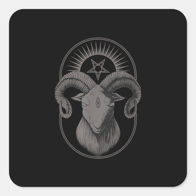 Baphomet Satan Occult Satanic Quadratischer Aufkleber (Vorderseite)
