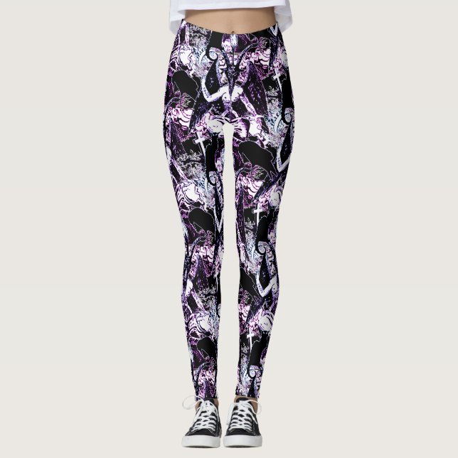 Baphomet Satanic Gothic Devil Leggings (Vorderseite)