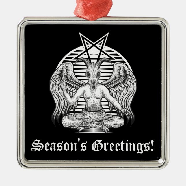 Baphomet Satanic Ornament Aus Metall (Vorne)