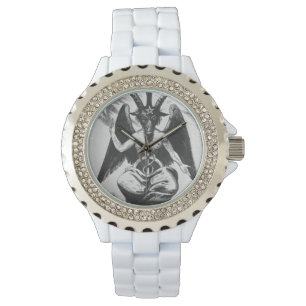 Baphomet schwarz/Weiß (im altem Stil) Armbanduhr