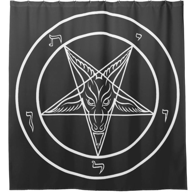 Baphomet-Sigil CoS 6' Ritualkammer-Vorhang oder Duschvorhang (Vorderseite)
