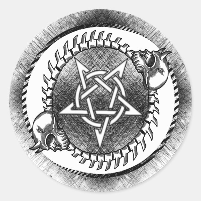 Baphomet sigil rund Aufkleber (Vorderseite)
