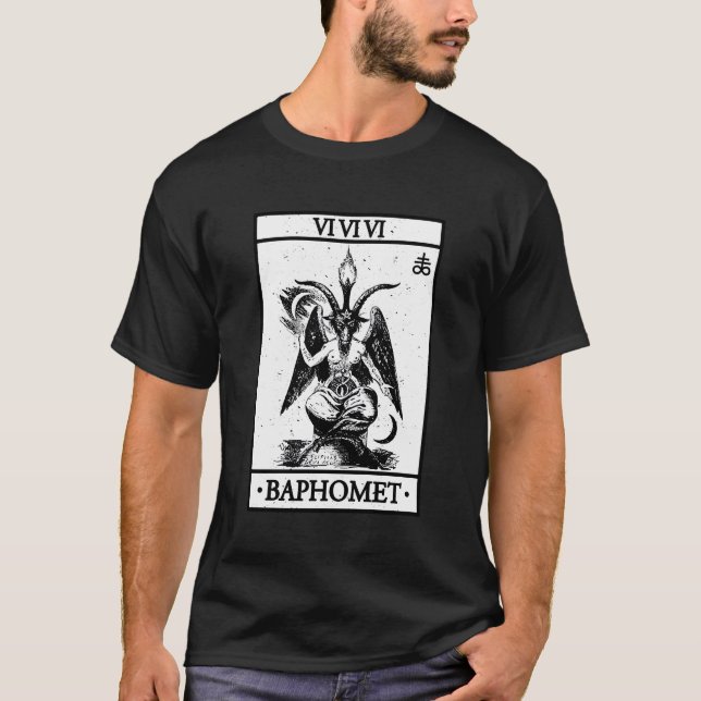 Baphomet Tarot Card Satanic Occul T-Shirt (Vorderseite)