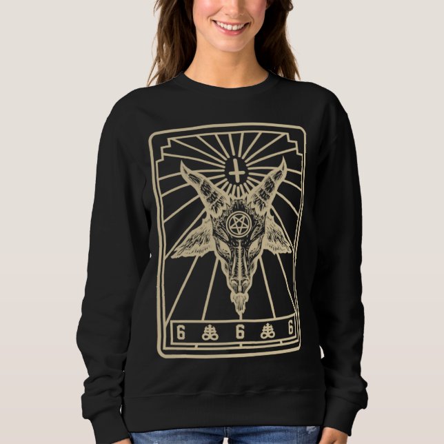 Baphomet Tarot Inverted Cross Leviathan Cross Goat Sweatshirt (Vorderseite)