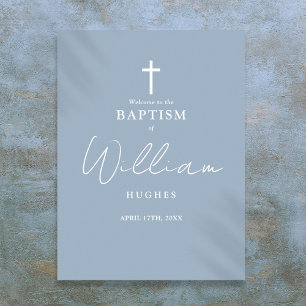 Baptême bleu Dusty Affiche de bienvenue de baptême