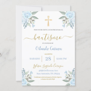 Baptême Bleu Invitation espagnole