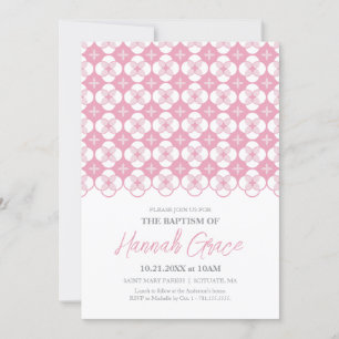 Baptême, Christening Invitation - Baby Girl Invita