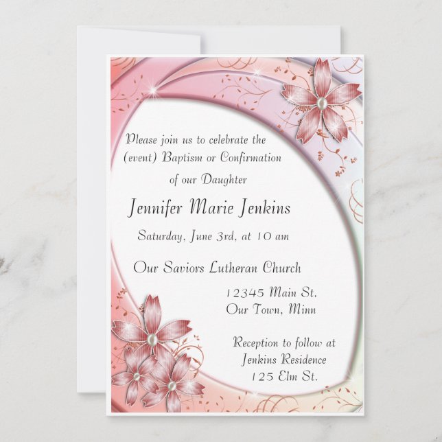 Baptême, Confirmation Célébration Invitation (Devant)