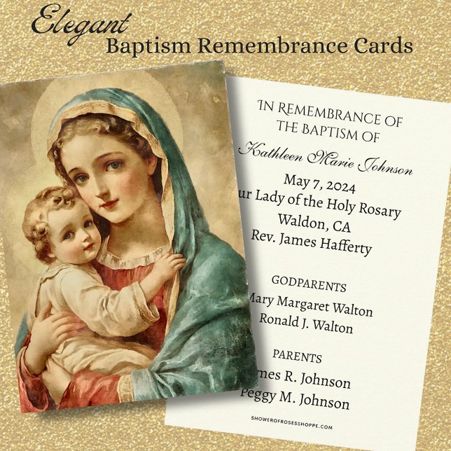 Baptême de bébé catholique Souvenir Carte Sainte (Créateur téléchargé)