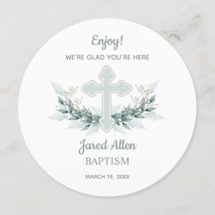 Baptême de Carte de remerciements de plaque de sou