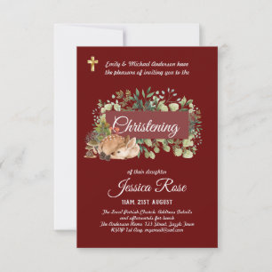 Baptême des cerfs de bois Invitations