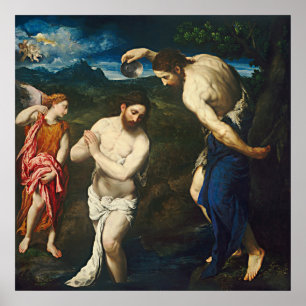 Baptême du Christ - Paris Bordone Affiche d'art fi