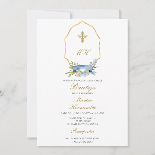 Baptême Espagne Invitation (Devant)