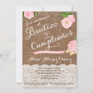 Baptême espagnol et invitations d'anniversaire pou