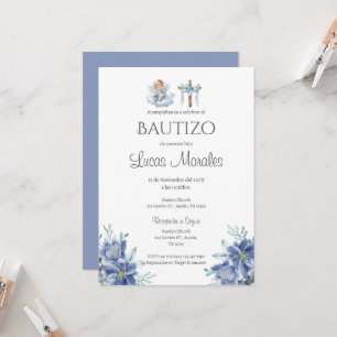 Baptême espagnol invitation garçon