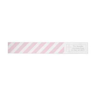 Baptême, étiquette de adresse croisé rose de la