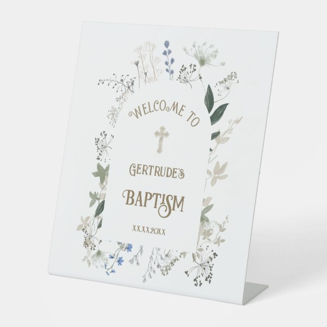 Baptême fleur sauvage signe de bienvenue (Recto)