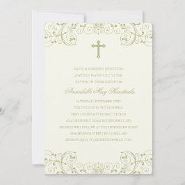 Baptême Gold Cross/Christening Invitation