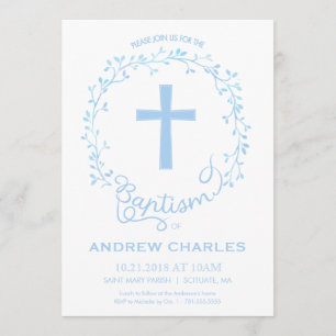 Baptême, Invitation au baptême - Baby Boy Invitati